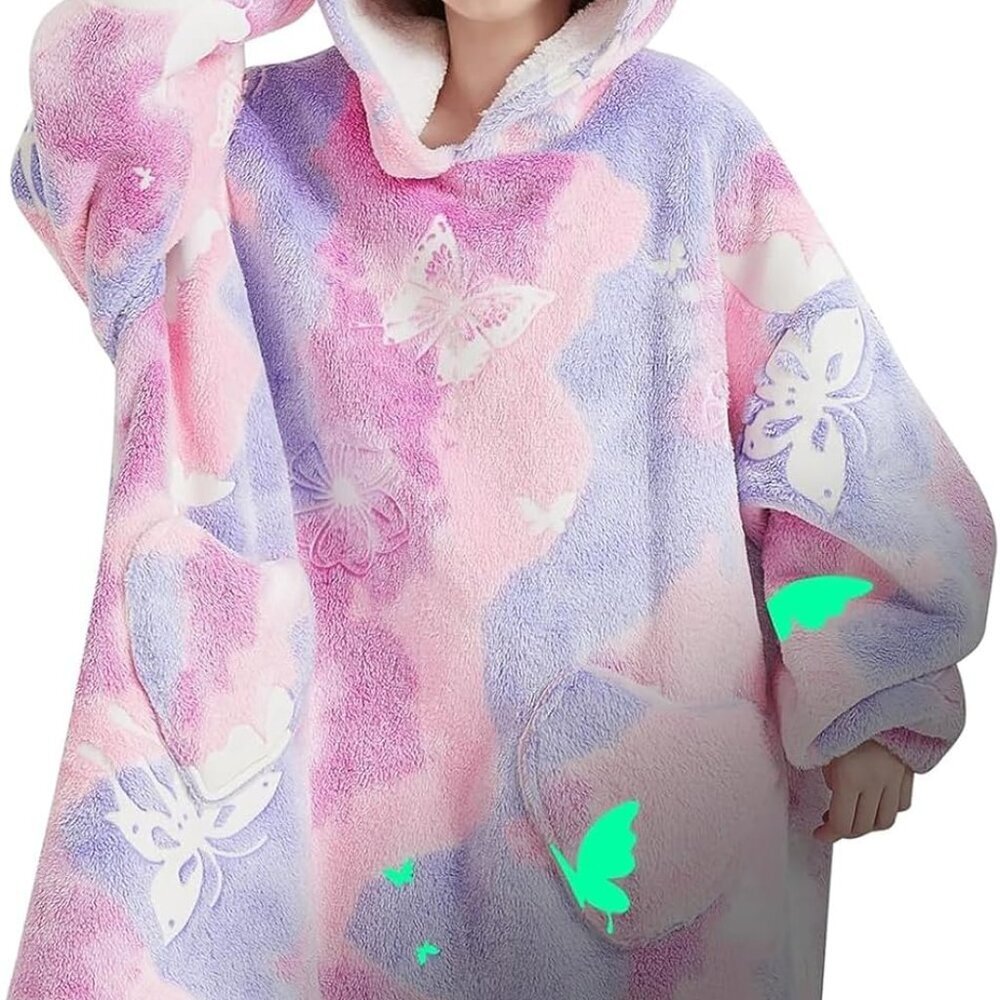 Wearable Blanket Hoodie for Kids Oversized Sherpa Blanket Hoodie for Kids Boys G